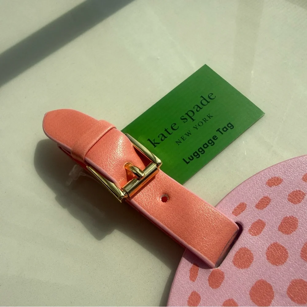 Kate Spade Pink and Orange Golf Ball Luggage Tag - Picture 4 of 6